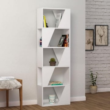 LIBRERIA FRAME COLORE BIANCO CON 5 RIPIANI PESO MASSIMO 40 KGL 54 X P 24 X 168 H CM