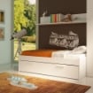 STRUTTURA LETTO SINGOLO BIANCO CON CASSETTONE ESTRAIBILE SUPERFICI RESISTENTI ANTIBATTERICHE
