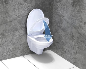 COPRI WATER SIT IN CON CHIUSURA SOFT CLOSE COLORE BIANCO ADATTABILE A DIVERSE FORME 