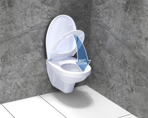 COPRI WATER SIT IN CON CHIUSURA SOFT CLOSE COLORE BIANCO ADATTABILE A DIVERSE FORME 