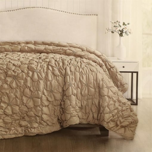 TRAPUNTA MATRIMONIALE 260X260 CM COLORE BEIGE OKX