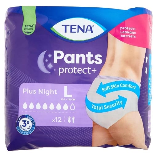 TENA LADY PANTS PLUS NIGHT IN TAGLIA  L CONFEZIONE DA 12 PEZZI