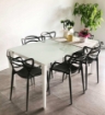 POLTRONA LILY IN POLIPROPENE DESIGN MODERNO FORMA SCHIENALE INTRECCIO COLORE NERO 54X53X83H CM OKX