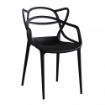 POLTRONA LILY IN POLIPROPENE DESIGN MODERNO FORMA SCHIENALE INTRECCIO COLORE NERO 54X53X83H CM OKX