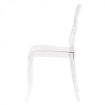 SEDIA PIGALLE IN POLICARBONATO CON SCHIENALE A FORMA DI ANELLO ELEGANTE COLORE TRASPARENTE 46,5X53X90H CM OKX