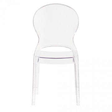 SEDIA HALLES IN POLICARBONATO SILHOUETTE CURVE CLASSICHE PER INTERNI COLORE TRASPARENTE 46,1X55X98H CM OKX