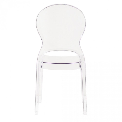 SEDIA HALLES IN POLICARBONATO SILHOUETTE CURVE CLASSICHE PER INTERNI COLORE TRASPARENTE 46,1X55X98H CM OKX