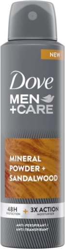 DOVE DEODORANTE SPRAY CURA DELL'UOMO POLVERE MINERALE + SANDALO 48H DI PROTEZIONE SENZA ALCOL ANTITRASPIRANTE 150 ML OKX