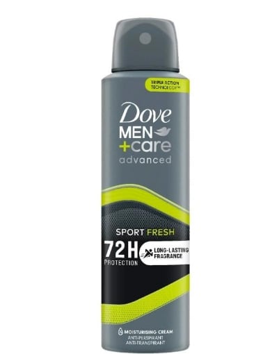 DOVE CURA DELL'UOMO SPORT FRESH 72H DI PROTEZIONE LUNGA DURATA ANTITRASPIRANTE CREMA IDRATANTE 150 ML OKX