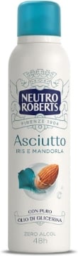 NEUTRO ROBERTS DEODORANTE SPRAY CON PURO OLIO DI GLICERINA ZERO ALCOL 48H DI PROTEZIONE ASCIUTTO CON IRIS E MANDORLA 150 ML OKX