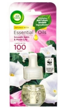 AIR WICK INFUSO CON OLI ESSENZIALI RASO LISCIO E GIGLIO LUNARE INGREDIENTI NATURALI RICARICA DI FRAGRANZA DI OLIO PROFUMATO 19 ML OKX 