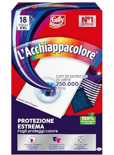 GREY ACCHIAPPACOLORE CON LA POTENZA DI OLTRE 250.000 FIBRE PROTEZIONE ESTREMA F100% FIBRE DI ORIGINE NATURALE 18XXL FOGLI OKX