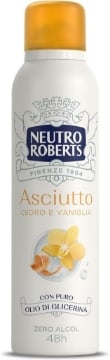 NEUTRO ROBERTS CON PURO OLIO DI GLICERINA ZERO ALCOL 48H DI PROTEZIONE ASCIUTTO CON CEDRO E VANIGLIA 150 ML OKX