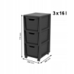 ROTHO CASSETTIERA TORRE CON RUOTE DA ASSEMBLARE CAPACITÀ DI CARICO 30 KG 3 CASSETTI IN PLASTICA COLORE NERO 80HX37X30 CM OKX