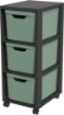 ROTHO CASSETTIERA TORRE CON ROTELLE DA ASSEMBLARE CAPACITÀ DI CARICO FINO 30 KG 3 CASSETTI IN PLASTICA COLORE VERDE 80HX37X30 CM OKX
