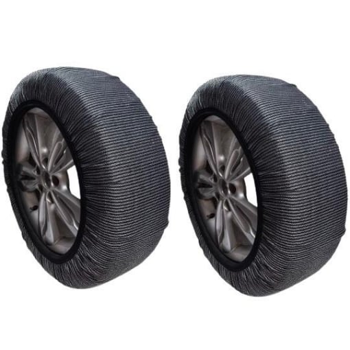 CALZE DA NEVE 2 PZ OMOLOGATE TAGLIA M ANTISLITTAMENTO ADATTE A TUTTI I VEICOLI NON DANNEGGIA I CERCHI RIUTILIZZABILI E LAVABILI IN TESSUTO OKX 