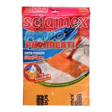 SCIAMEX PANNO PAVIMENTI SUPER FORMATO100% ASSORBENTE STOP ALONI E PELUCCHI COLORE ARANCIONE 50X70H CM OKX