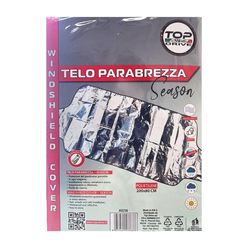 TELO COPRI PARABREZZA PER OGNI STAGIONE INSTALLAZIONE VELOCE E SEMPLICE IMPERMEABILE RIFLETTENTE IN POLIETILENE 200X80 CM OKX