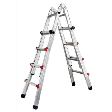 STEP UP PIUMA SCALA TELESCOPICA IN ALLUMINIO 6 + 6 GRADINI H 6,12MT USATO COME NUOVO