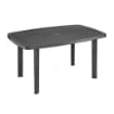 TAVOLO FARO FORMA OVALE PER INTERNI ED ESTERNI IN POLIPROPILENE COLORE ANTRACITE 137X85X72 CM OKX