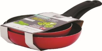 SET 2 PADELLE STRIKE 20/24 PER CUCINA IN ALLUMINIO MANICO ANTISCIVOLO CON FORO PER GANCIO OKX