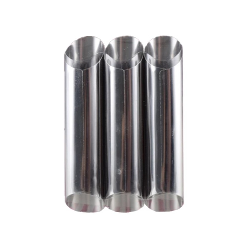 DELIZIA SET 3 FORME PER CANNOLI MULTIUSO PER CUCINA E PASTICCERIA MATERIALE IN ACCIAIO INOX 12,5 CM