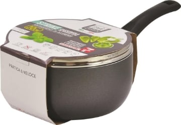 CASSERUOLA STRIKE ANTIGRAFFIO ANTIADERENTE IN ALLUMINIO PER CUCINA PRATICA E VELOCE COPERCHIO IN VETRO 20 CM OKX 