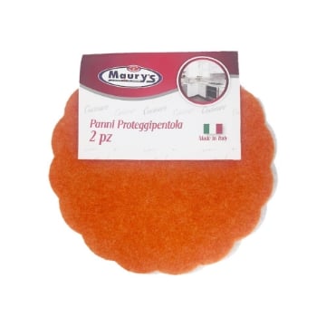 MAURY'S 2 PZ PANNI PROTEGGI PENTOLA IN FELTRO RESISTENTE PER CUCINA COLORI ASSORTITI DIAMENTRO 30 CM 