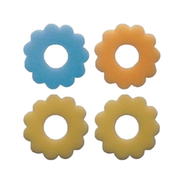 SALVA GOCCIA IN SPUGNA FORMA FIORE MULTICOLORE DA METTERE AL COLLO DELLA BOTTIGLIA  4 PZ 5 CM OKX