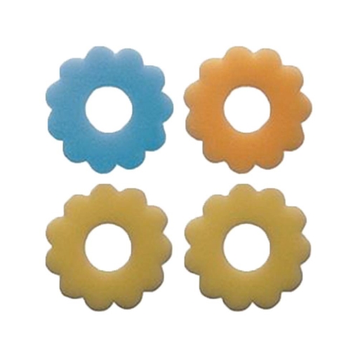 SALVA GOCCIA IN SPUGNA FORMA FIORE MULTICOLORE DA METTERE AL COLLO DELLA BOTTIGLIA  4 PZ 5 CM OKX