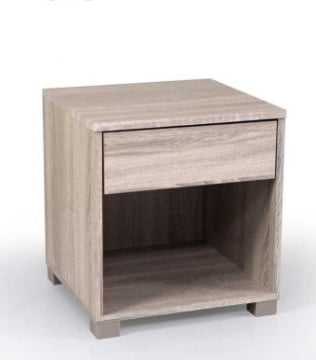 COMODINO ERMES CON CASSETTO IN LEGNO NATURALE COLORE ROVERE 40 X 36 X 44 CM   