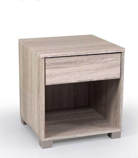 COMODINO ERMES CON CASSETTO IN LEGNO NATURALE COLORE ROVERE 40 X 36 X 44 CM   