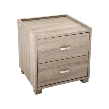 COMODINO 2 CASSETTI DESIGN MODERNO 43X40X43,5CM COLORE ROVERE