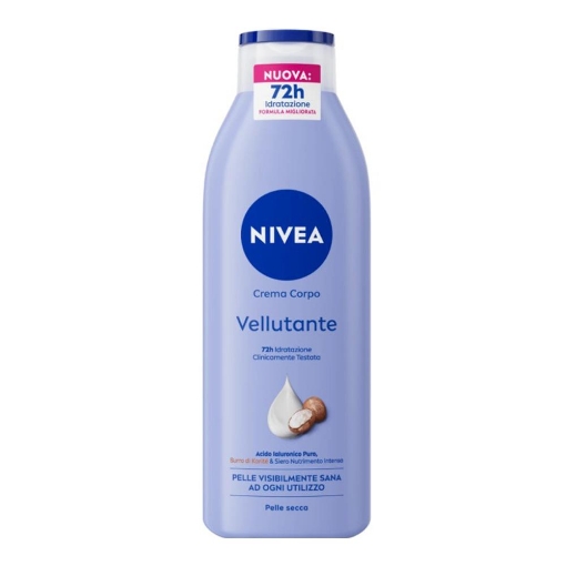 NIVEA CREMA CORPO VELLUTANTE 72H DI IDRATAZIONE CLINICAMENTE TESTATO ACIDO IALURONICO PURO BURRO DI KARITÈ E SIERO NUTRIMENTO INTENSO 250 ML OKX 