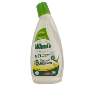 WINNI'S GEL LAVASTOVIGLIE CON SGRASSANTI NATURALI CONTRO L'UNTO PIÙ OSTINATO CON VERO SUCCO DI LIMONE 33 LAVAGGI 561 ML OKX