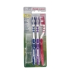 HYDRA VIVA SET 3 SPAZZOLINI SETOLE ARROTONDATE GOMMA MASSAGGIA GENGIVE TESTINA ERGONOMICA IMPUGNATURA ANTISCIVOLO COLORI ASSORTITI OKX 