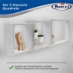 MAURY'S SET 3 MENSOLE QUADRATE IN LEGNO DI COLORE GRIGIO
