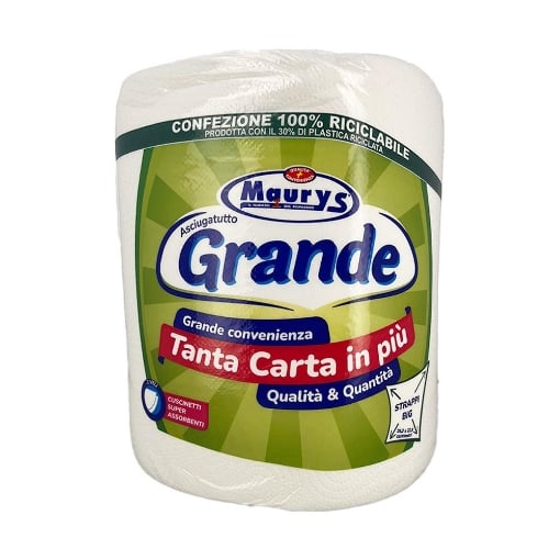 MAURY'S ASCIUGA TUTTO BOBINA 2 VELI 1 ROTOLO GRANDE CUSCINETTI SUPER MORBIDI STRAPPI BIG 26,3X22,8 CM OKX