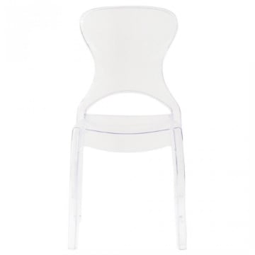SEDIA BERCY IN POLICARBONATO FORMA SCHIENALE ORGANICA E SINUOSA PER INTERNI COLORE TRASPARENTE 46,3X53X89,6H CM 