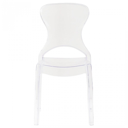 SEDIA BERCY IN POLICARBONATO FORMA SCHIENALE ORGANICA E SINUOSA PER INTERNI COLORE TRASPARENTE 46,3X53X89,6H CM 