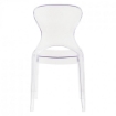 SEDIA BERCY IN POLICARBONATO FORMA SCHIENALE ORGANICA E SINUOSA PER INTERNI COLORE TRASPARENTE 46,3X53X89,6H CM 