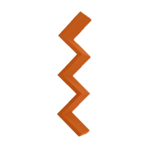 MENSOLA ZIG ZAG DIMENSIONI 59X12X12 CM IN COLORE ARANCIONE