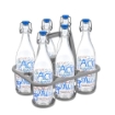 SET PORTA BOTTIGLIE IN PLASTICA + 6 BOTTIGLIE IN VETRO DA 1 LT