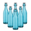 SET PORTA BOTTIGLIE IN PLASTICA + 6 BOTTIGLIE IN VETRO DA 1 LT