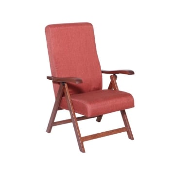 POLTRONA MIAMI CILIEGIO ARANCIO IN FAGGIO CON IMBOTTITURA POGGIATA SU CINGHIE SCHIENALE REGOLABILE 4 POSIZIONI OKX
