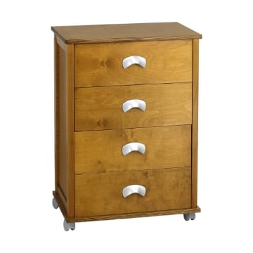 CASSETTIERA POKER PLUS ROVERE IN FAGGIO BASE INFERIORE MULTISTRATO DI BETULLA 4 CASSETTI RUOTE IN PLASTICA GOMMATA OKX