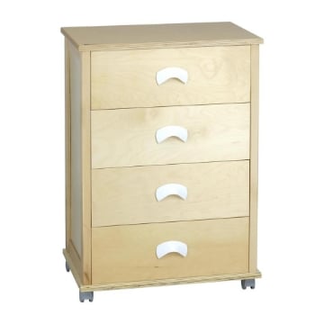 CASSETTIERA POKER PLUS NATURALE IN FAGGIO BASE INFERIORE IN MULTISTRATO DI BETULLA 4 CASSETTI RUOTE IN PLASTICA GOMMATA OKX