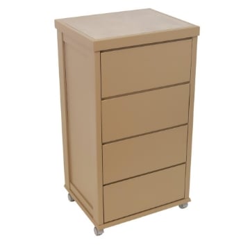 CASSETTIERA PRESTIGE TORTORA IN FAGGIO MASSELLO 4 CASSETTI CON GUIDE METALLICHE TOP IN CERAMICA RUOTE IN PLASTICA GOMMATA PIROETTANTI OKX 