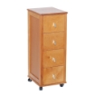 CASSETTIERA POKERINO ROVERE IN FAGGIO BASE INFERIORE MULTISTRATO DI BETULLA 4 CASSETTI RUOTE IN PLASTICA GOMMATA OKX