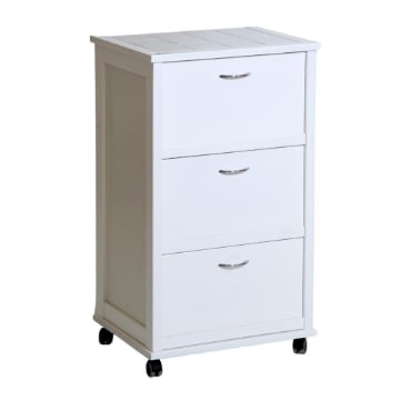 MOBILETTO VESUVIO 3 ANTE BIANCO IN FAGGIO E BASE INFERIORE IN MULTISTRATO DI BETULLA PIANO MATTONELLE IN CERAMICA RUOTE IN PLASTICA GOMMATA OKX